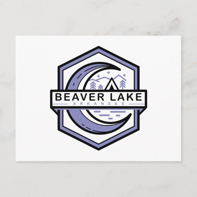 beaver lake arkansas moon hexa vykort (Framsida)