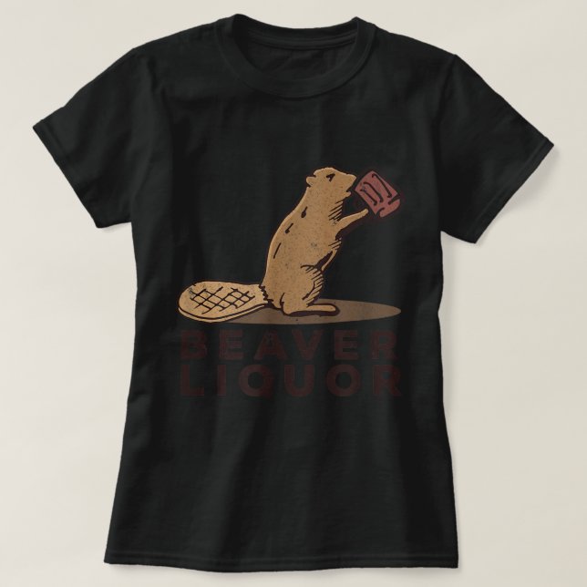 Beaver Liquor Drinking T Shirt (Design framsida)