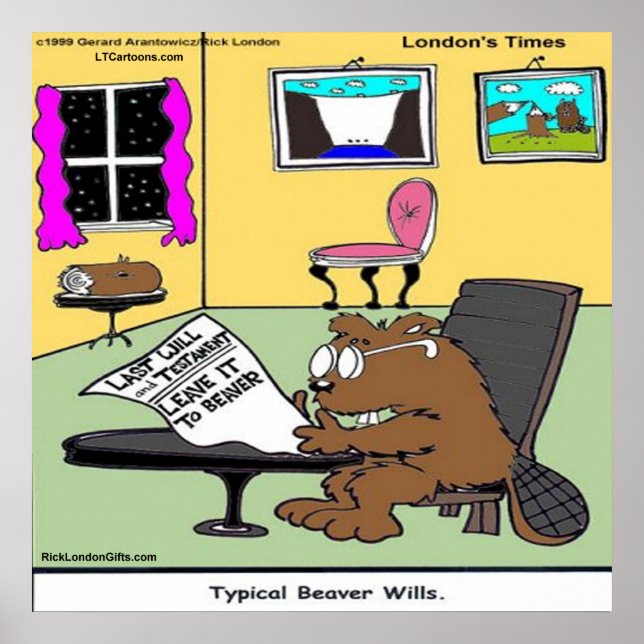 Beaver Living Wills Funny Rick London Poster (Framsidan)