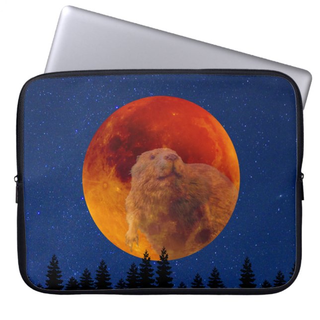 Beaver Måne i november Laptop Fodral (Framsidan)