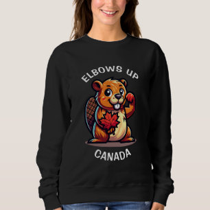 Beaver med en Maple Löv och Elbows Up Canada Big T Shirt