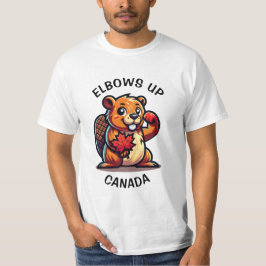 Beaver med en Maple Löv och Elbows Up Canada Big T Shirt