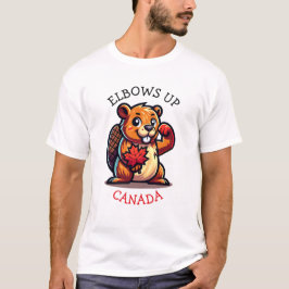 Beaver med en Maple Löv och Elbows Up Canada Big T Shirt