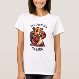 Beaver med en Maple Löv och Elbows Up Canada Big T Shirt
