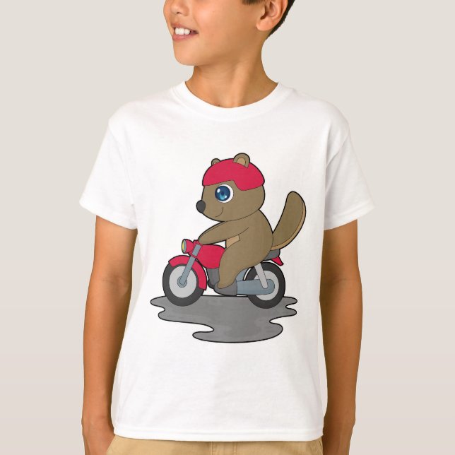 Beaver Motorcycle T Shirt (Framsida)