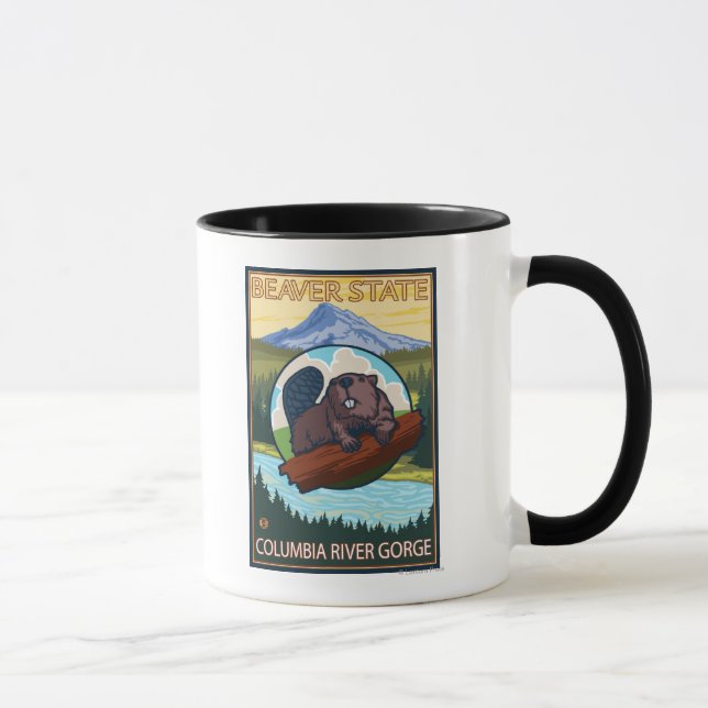 Beaver & Mt. Huva - Columbia River Gorge, OR Mugg (Höger)