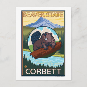 Beaver & Mt Huva - Corbett, Oregon Vykort
