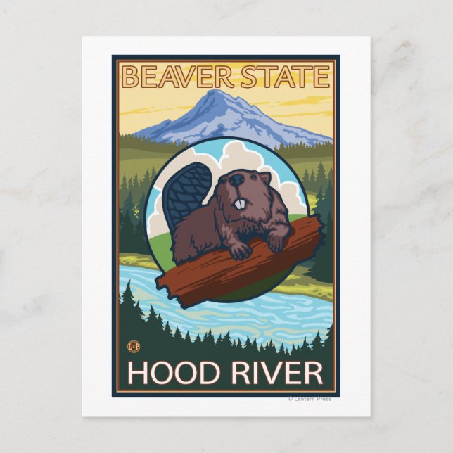 Beaver & Mt Huva - Huva River, Oregon Vykort (Framsida)