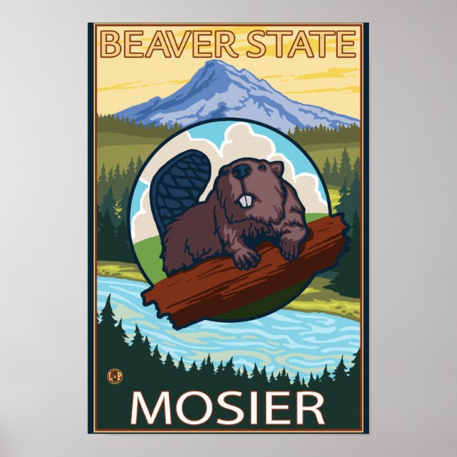 Beaver & Mt. Huva - Mosier, Oregon Poster (Framsidan)