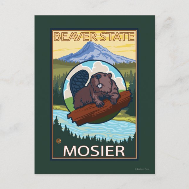 Beaver & Mt. Huva - Mosier, Oregon Vykort (Framsida)