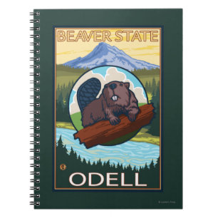 Beaver & Mt. Huva - Odell, Oregon Anteckningsbok Med Spiral