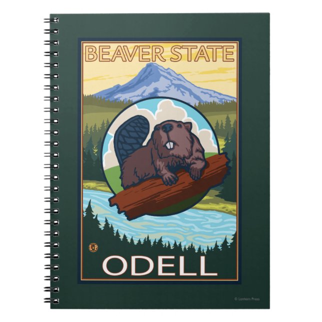 Beaver & Mt. Huva - Odell, Oregon Anteckningsbok Med Spiral (Framsidan)