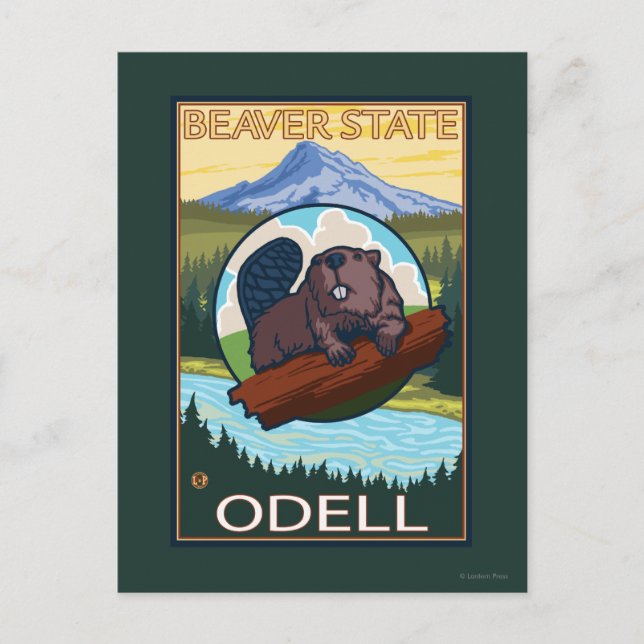 Beaver & Mt. Huva - Odell, Oregon Vykort (Framsida)
