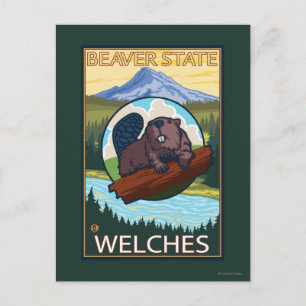 Beaver & Mt. Huva - Welches, Oregon Vykort