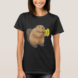 Beaver Musician Trumpet Music T Shirt