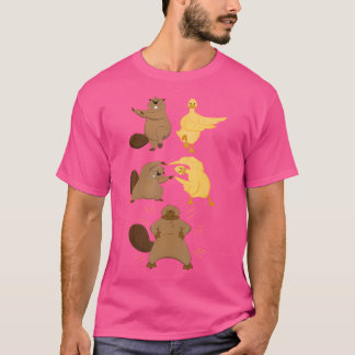 Beaver och Anka Fusion Dance Anime Funny Platypus T Shirt