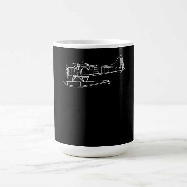 Beaver On Flyter Sea Flygplan Piot Funny Gift Kaffemugg (Center)