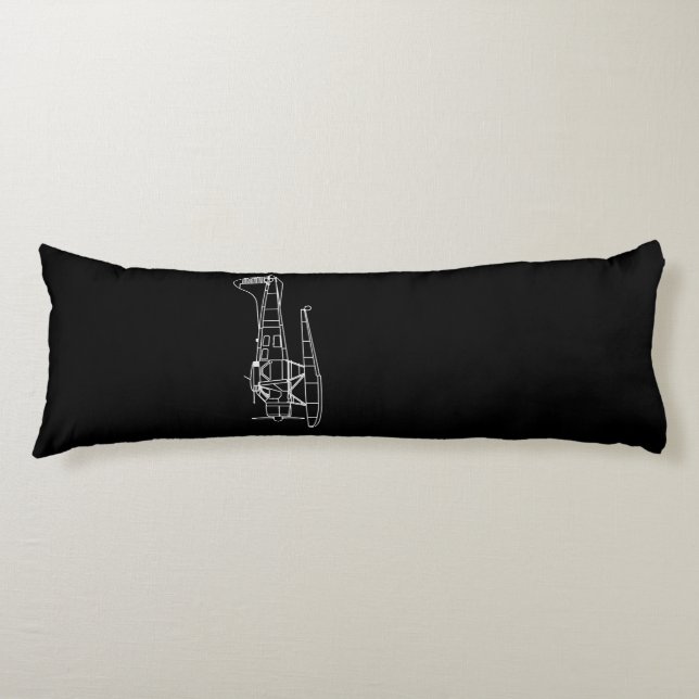 Beaver On Flyter Sea Flygplan Piot Funny Gift Kroppskudde (Framsidan)