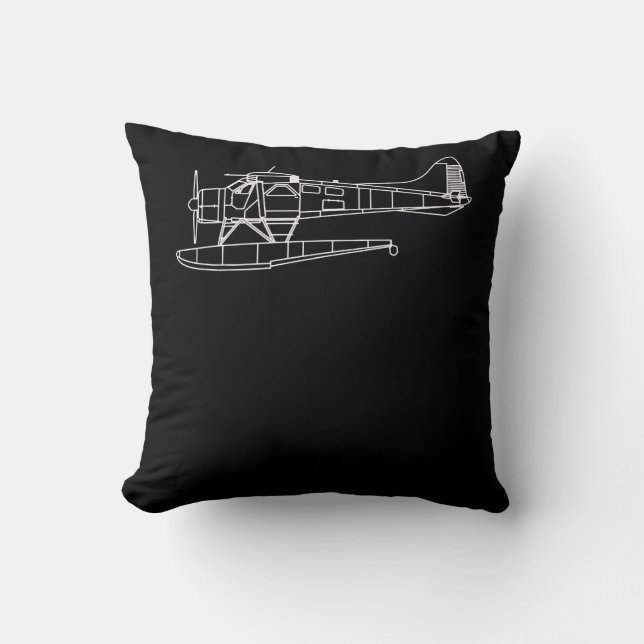 Beaver On Flyter Sea Flygplan Piot Funny Gift Kudde (Framsida)
