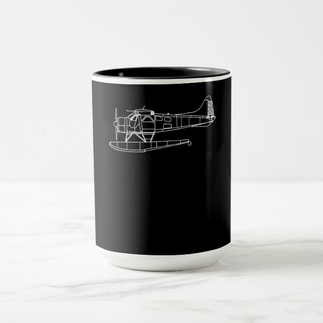 Beaver On Flyter Sea Flygplan Piot Funny Gift Mugg (Center)