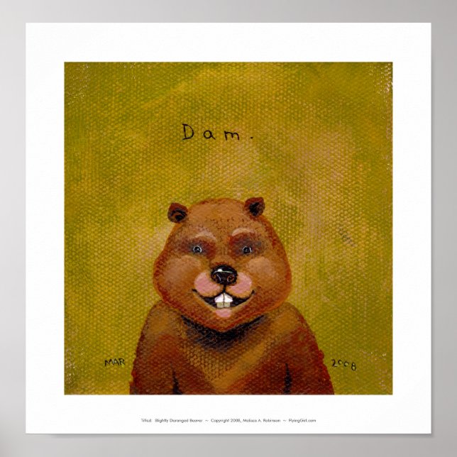 Beaver-originalmålning, något slitsad roligt poster (Framsidan)