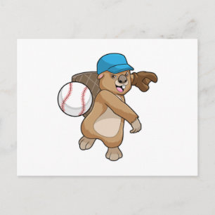 Beaver på Baseball Sports med sockel Vykort