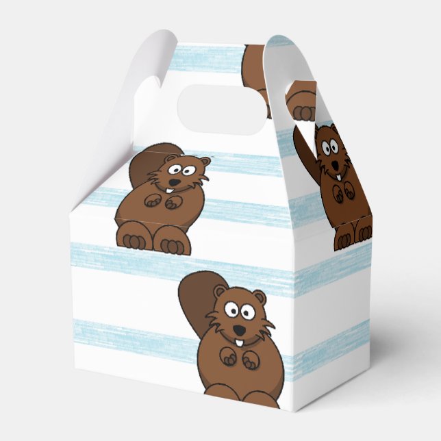 Beaver på blå rand presentaskar (Framsidan Sidan)