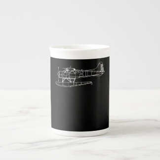 Beaver på Flyt Sea Flygplan Pilot Front & Back Benporslin Mugg