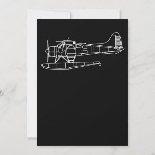 Beaver på Flyt Sea Flygplan Pilot Front & Back Inbjudningar