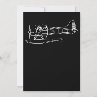 Beaver på Flyt Sea Flygplan Pilot Front & Back Inbjudningar