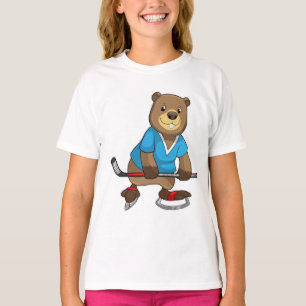 Beaver på ishockey med ishockeyklubb t shirt