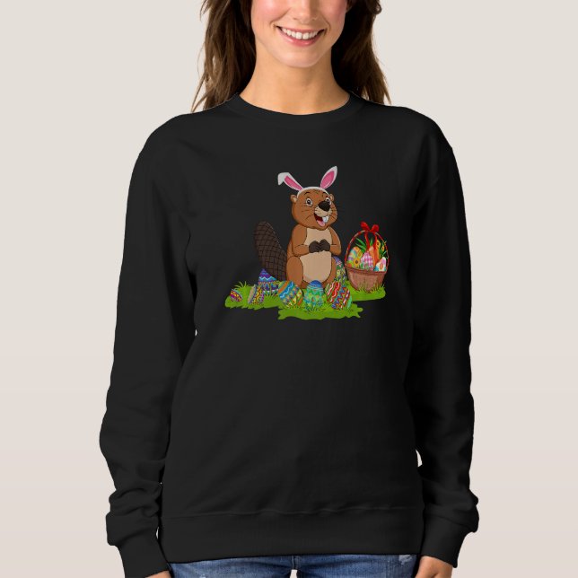 Beaver Påskägg Hunting Bunny Beaver Påsk Sund T Shirt (Framsida)