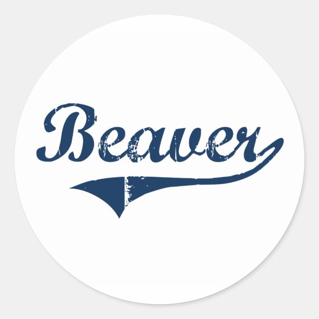 Beaver Pennsylvania Classic Design Runt Klistermärke (Framsida)