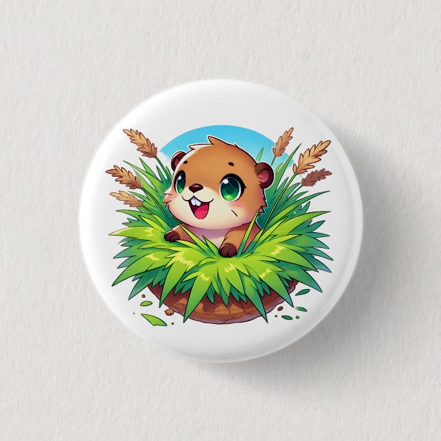 Beaver-peppar ut från en burk knapp (Framsida)