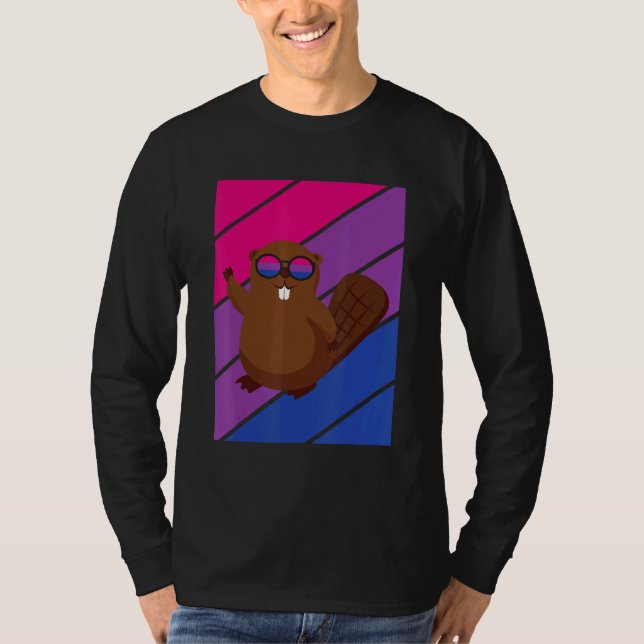 Beaver Pride Bisexual Flag LGBTQ Proud Ally Pride  T Shirt (Framsida)