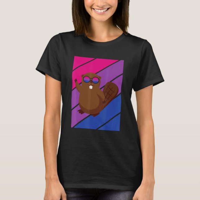 Beaver Pride Bisexual Flag LGBTQ Proud Ally Pride  T Shirt (Framsida)
