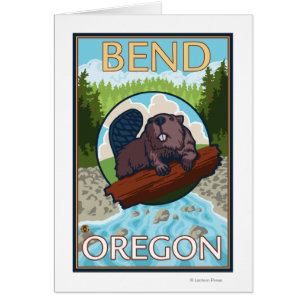 Beaver & River - Bend, Oregon Hälsningskort