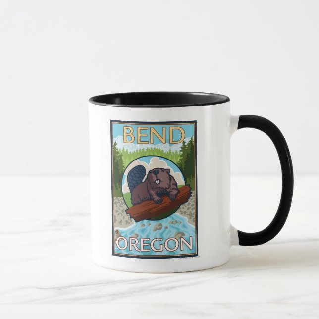 Beaver & River - Bend, Oregon Mugg (Höger)