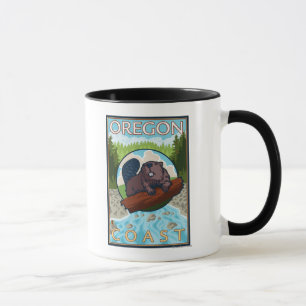 Beaver & RiverCoastVintage Travel Poster Mugg