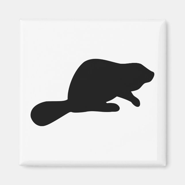 Beaver Silhouette Magnet (Framsidan)