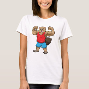 Beaver som BodyBuilder med stor Upper-arm T Shirt