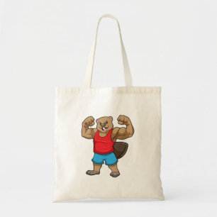 Beaver som BodyBuilder med stor Upper-arm Tygkasse