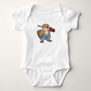 Beaver som hantverkare med kortplatta skruvmejslar t shirt