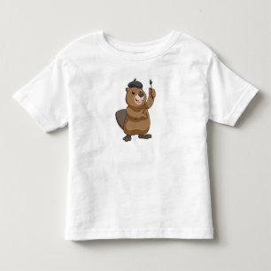 Beaver som målarfärg med färgpensel t shirt