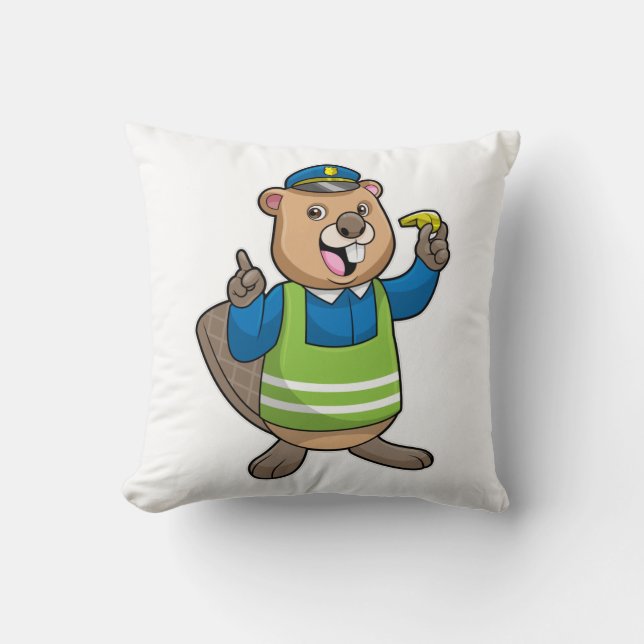 Beaver som polischef med visshet kudde (Framsida)