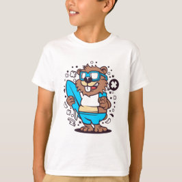 Beaver Surfing T Shirt