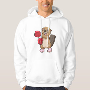 Beaver vid Boxing med Boxing handskar Hoodie