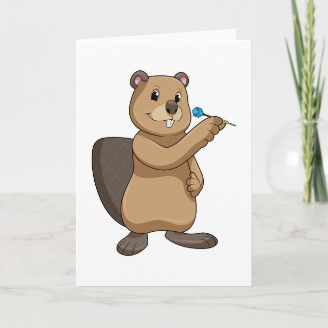 Beaver vid Darts med Dart Kort (Framsida)