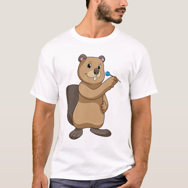 Beaver vid Darts med Dart T Shirt (Framsida)