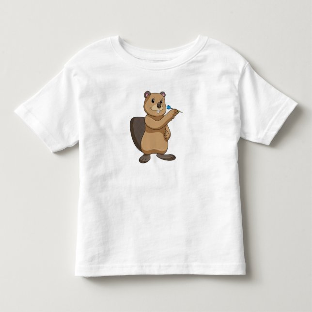 Beaver vid Darts med Dart T Shirt (Framsida)